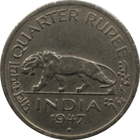 0,25 rupii 1947 indie a